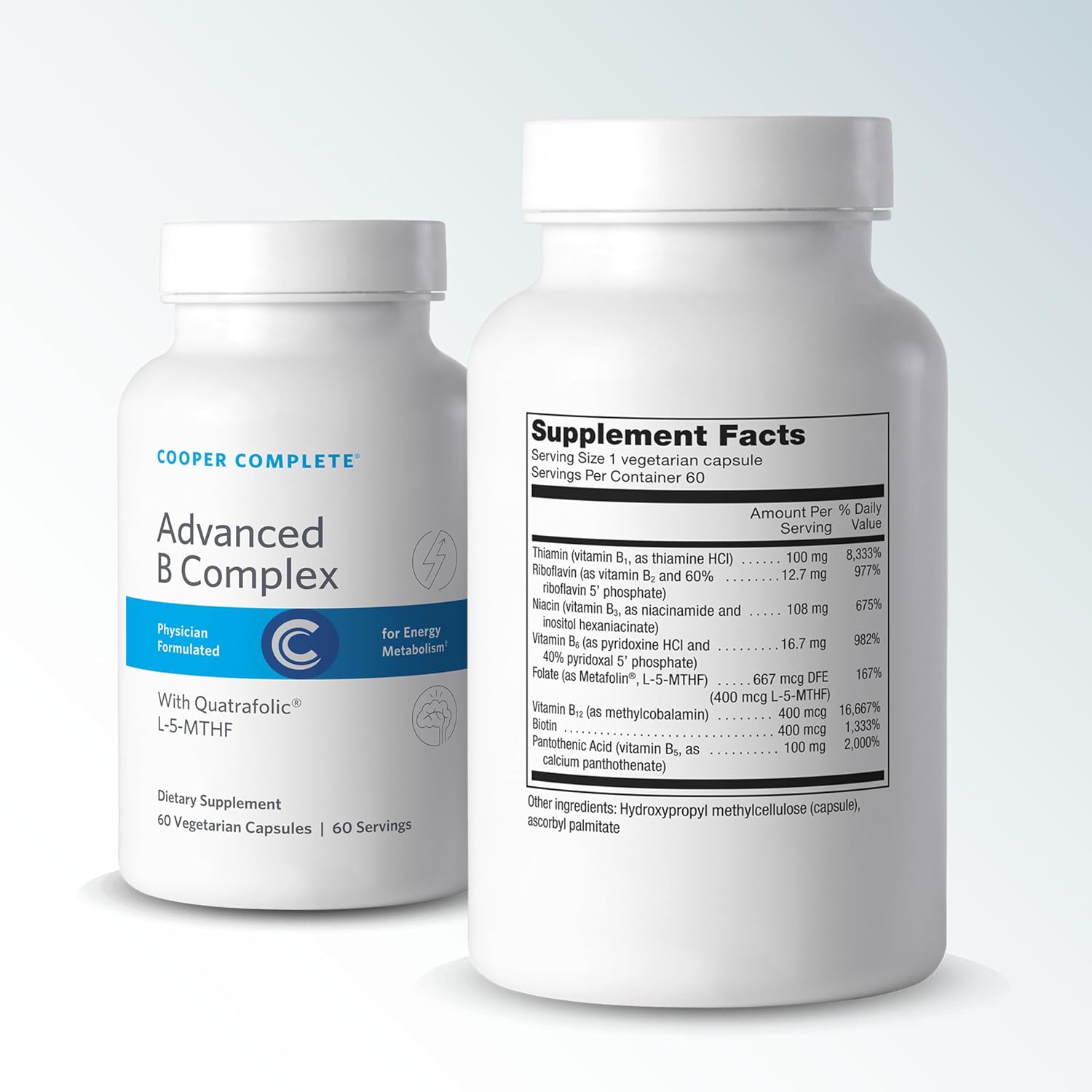 Cooper Complete Complejo B Vitamínico Metilado, Apoyo Energético, 60 Cápsulas