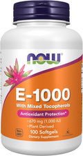 NOW Foods Vitamina E 1.000 UI con Tocoferoles Mixtos - 100 Cápsulas Blandas