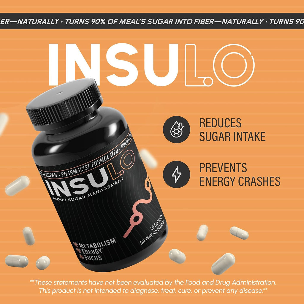 InSuLo, Complemento para Metabolismo, Energía y Concentración, Vegano, Sin Gluten, No-GMO, 60 Cápsulas