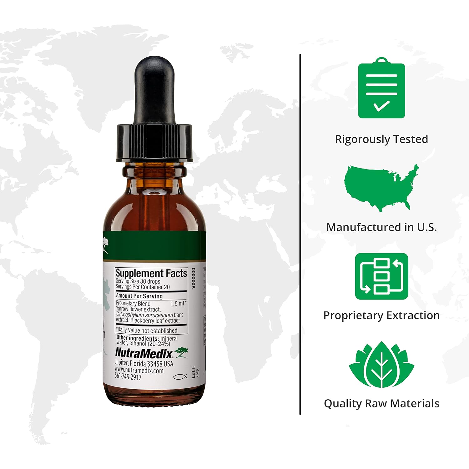 NutraMedix Mora Yarrow Extract - Extracto de Milenrama, Hojas de Mora y Corteza de Capirona (30 ml)