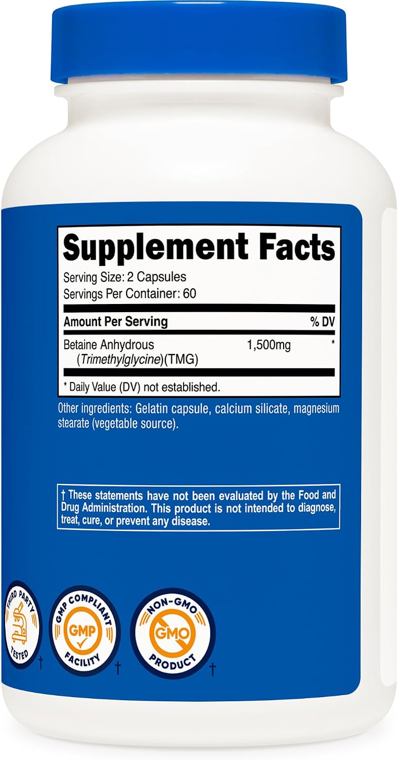 Nutricost Betaine Anhydrous 1500mg, 120 Capsules