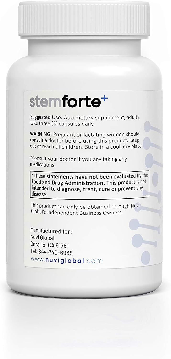 NuVi Global Stemforte Plus - Suplemento para Salud Celular y Telómeros - 90 Cápsulas