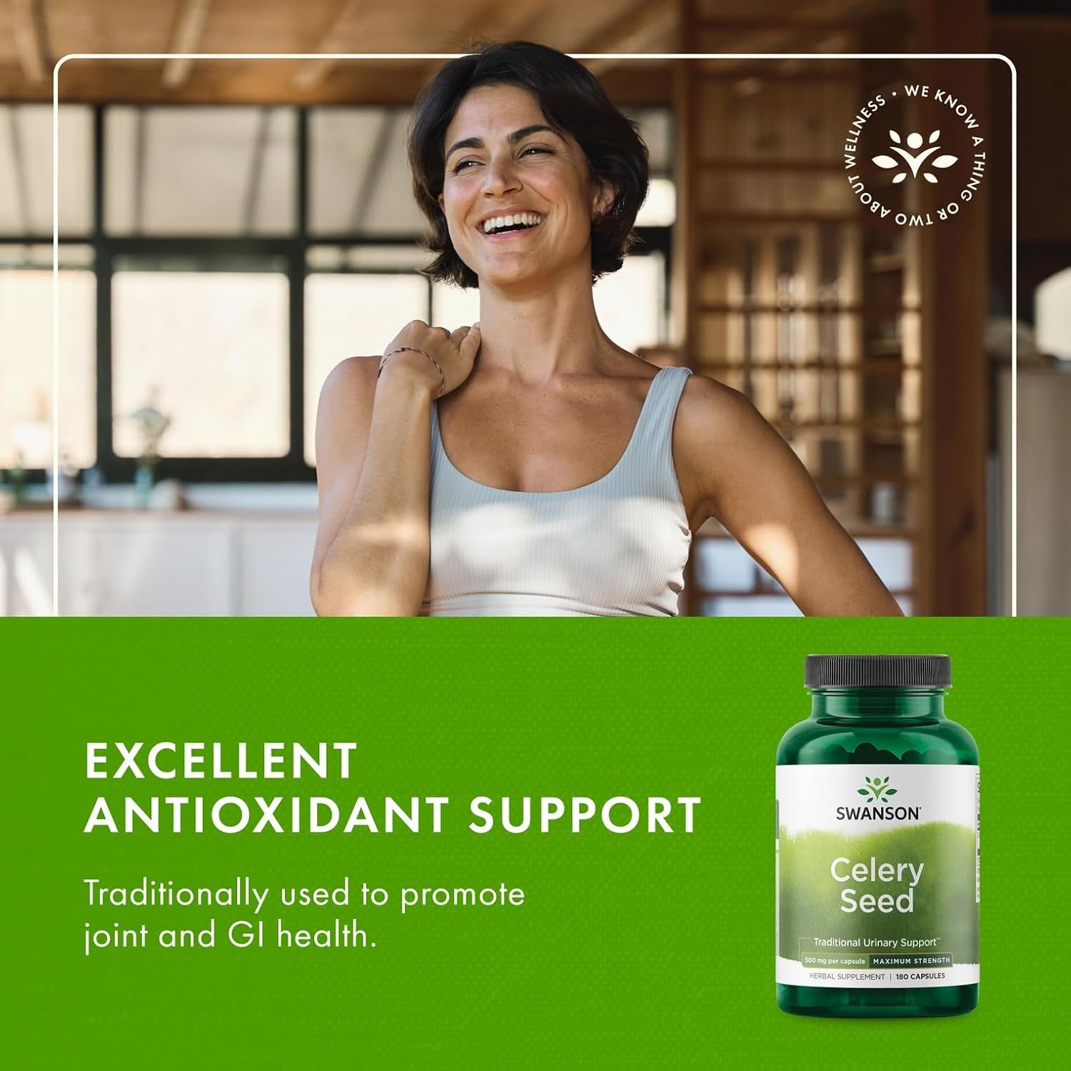 Swanson Celery Seed Maximum Strength 500 mg 180 Cápsulas (Pack de 3)