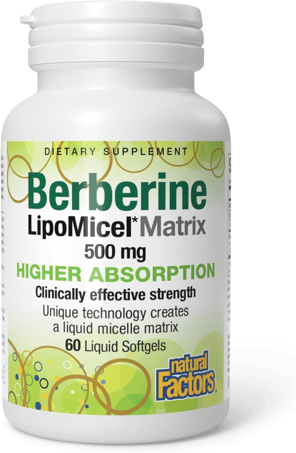 Natural Factors Berberina LipoMicel Matrix - 60 Cápsulas Blandas (60 Dosis)
