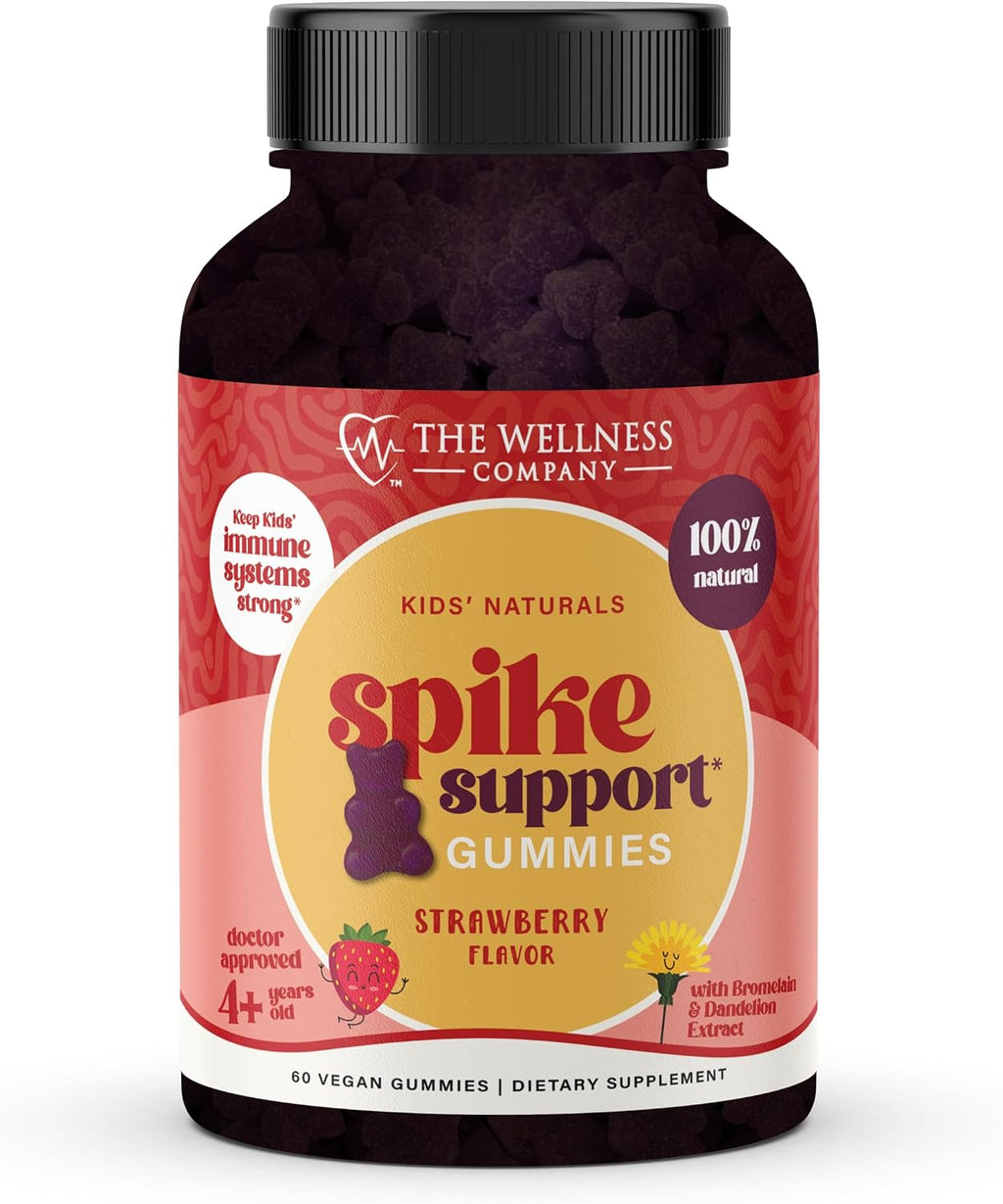 Kids Naturals Spike Support Gummies – Bienestar durante todo el año con Vitamina C, D y Zinc | 60 gominolas (1 mes)