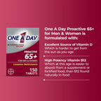 One A Day Proactive 65+ Multivitamínico para Hombres y Mujeres, 150 Comprimidos