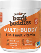 Jack&Pup Multivitamínico para Perros - Bark Buddies Multi-Buddy - Complemento masticable - 60 unidades