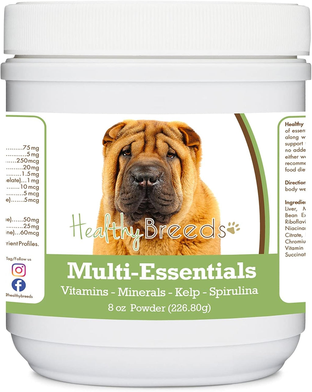 Healthy Breeds Multi-Essentials en Polvo para Perros Chinese Shar Pei - Suplemento de Vitaminas, Minerales y Antioxidantes - 227 g