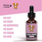 Winnie & Lottie Colágeno Líquido para Perros - Sabor a Bacon, 30 ml