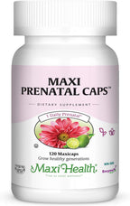 Maxi Health Vitaminas Prenatales – Multivitamínico Completo para el Embarazo con Ácido Fólico, Hierro, Vitamina D3, B12, Zinc y Biotina – 120 Cápsulas