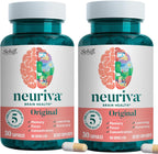 NEURIVA Original Suplemento Cerebral para Memoria, Concentración y Aprendizaje - 30 Cápsulas (Pack de 2)