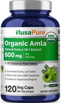 NusaPure Cápsulas de Amla Orgánico 600 mg, 120 Cápsulas Veganas