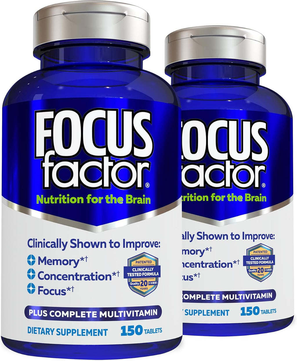 Focus Factor Nutrition for The Brain – Suplemento para Memoria y Concentración, 150 Comprimidos