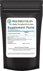 Prescribed For Life Polvo de Acetato de Tocoferol, Vitamina E Alfa Soluble en Agua, 700 UI/g, Vegano, Sin Gluten, Sin OGM (5 kg)