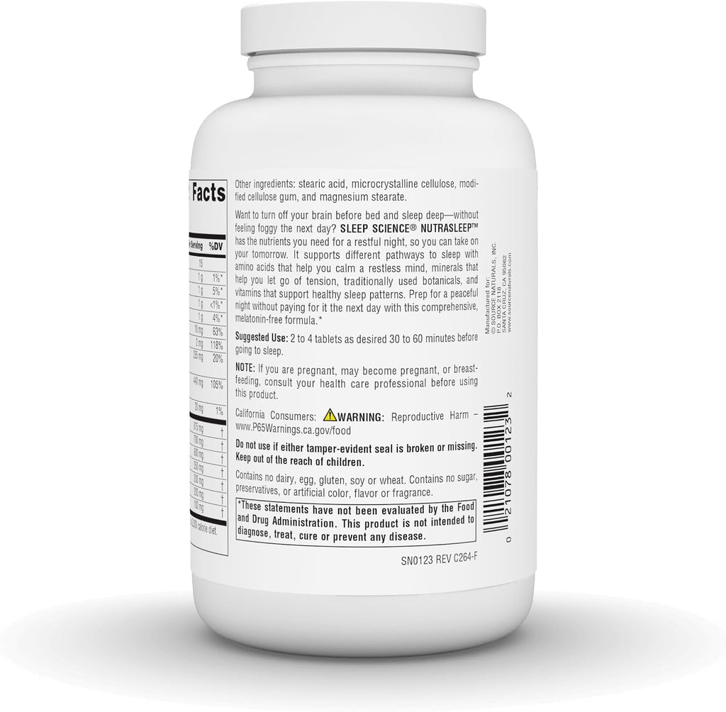 Source Naturals NutraSleep, Non-Melatonin Sleep Support - 200 Tablets