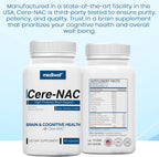 Cere-NAC Advanced Brain Supplement - Cognitive & Mental Clarity Support
