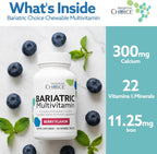 Bariatric Choice My Bariatric Multivitamínico Masticable con Hierro y Calcio, Berry (120 comprimidos)