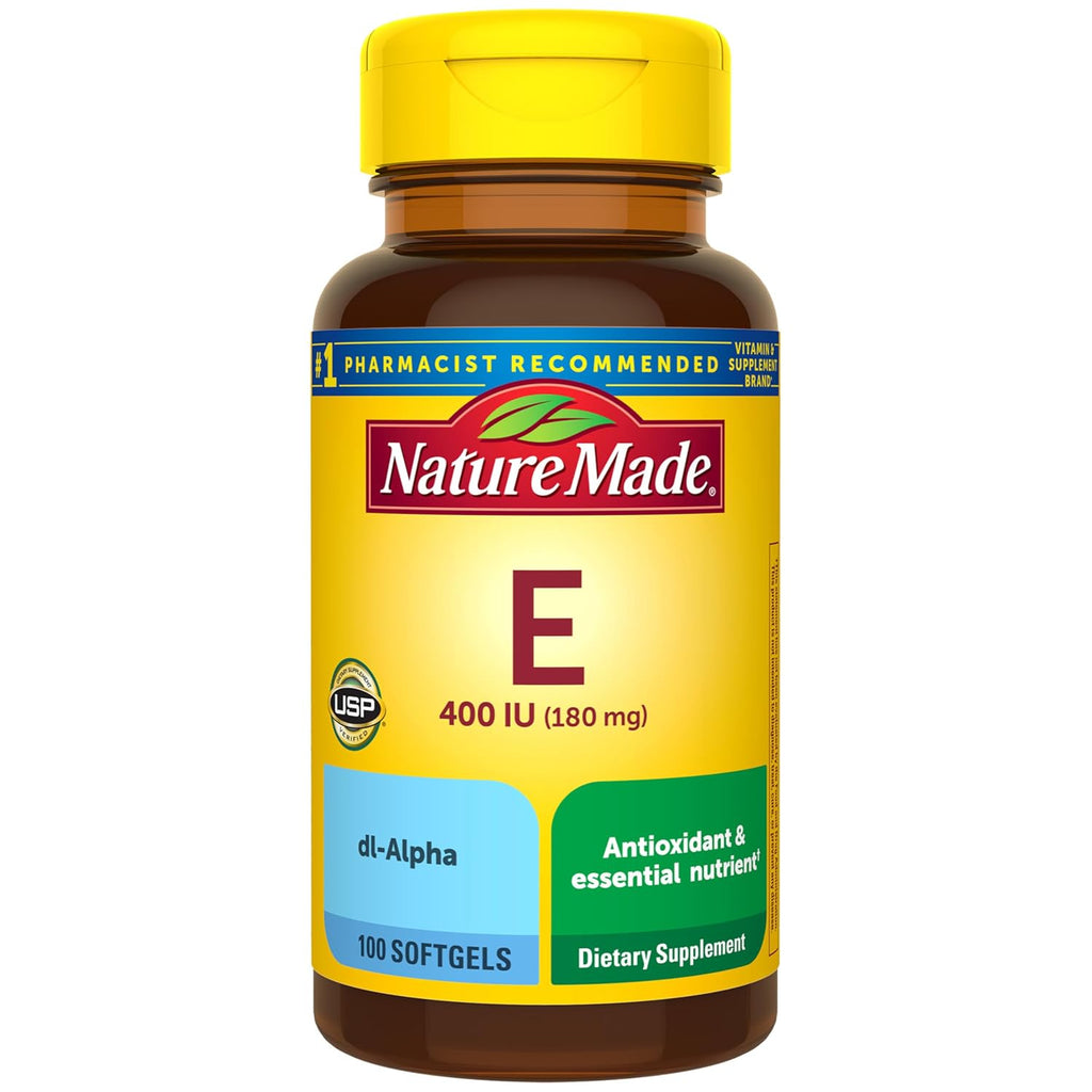 Nature Made Vitamina E 180 mg (400 UI) dl-Alfa, 100 Cápsulas Blandas