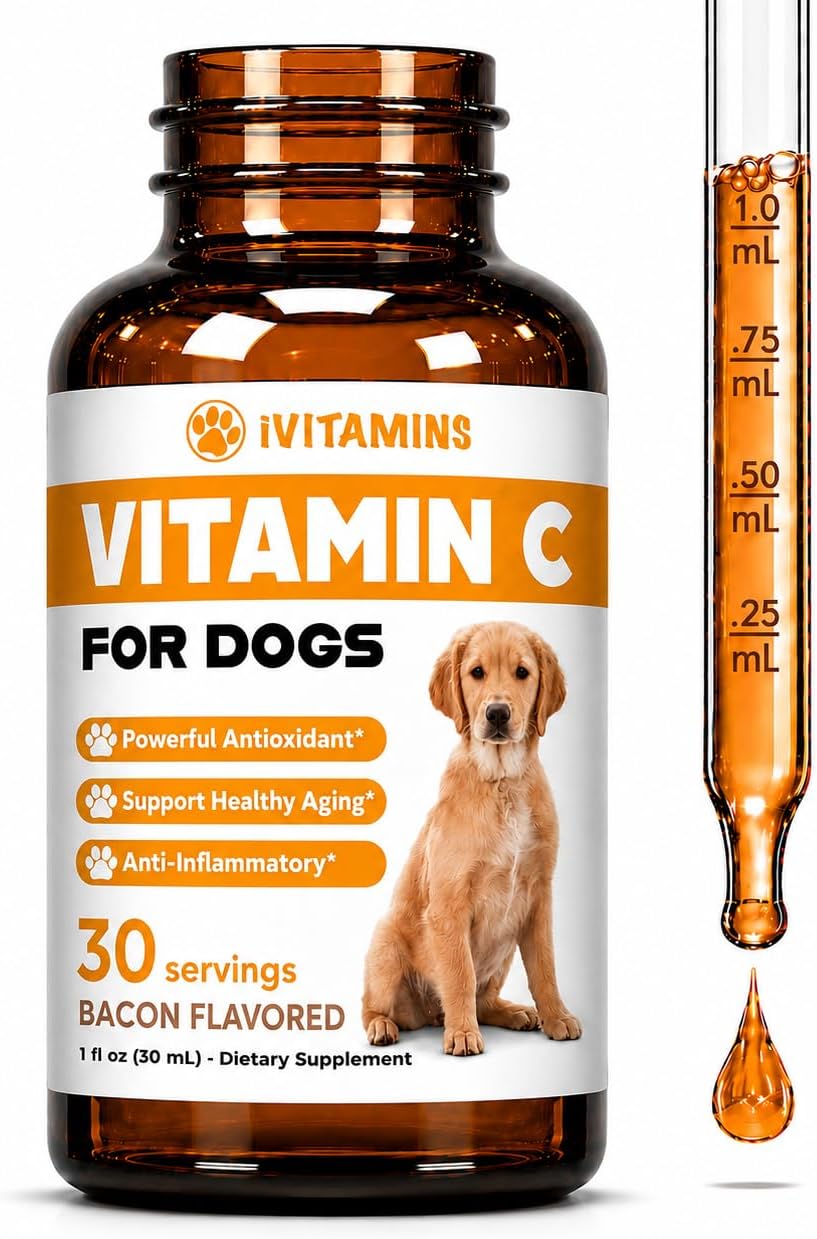 Vitamina C para Perros | Refuerzo Inmunológico | Líquido con Sabor a Bacon | 28 ml