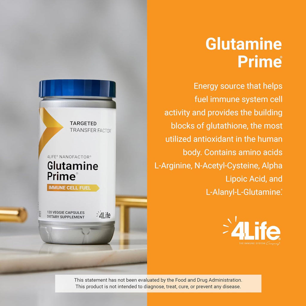 4Life Targeted Transfer Factor Glutamine Prime – 120 Cápsulas Veganas