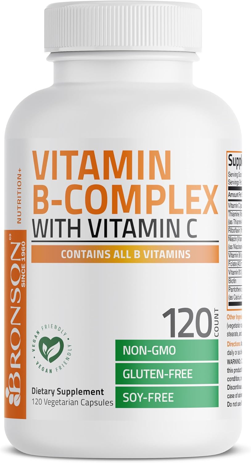 Bronson Complejo B con Vitamina C - 120 Cápsulas Vegetarianas