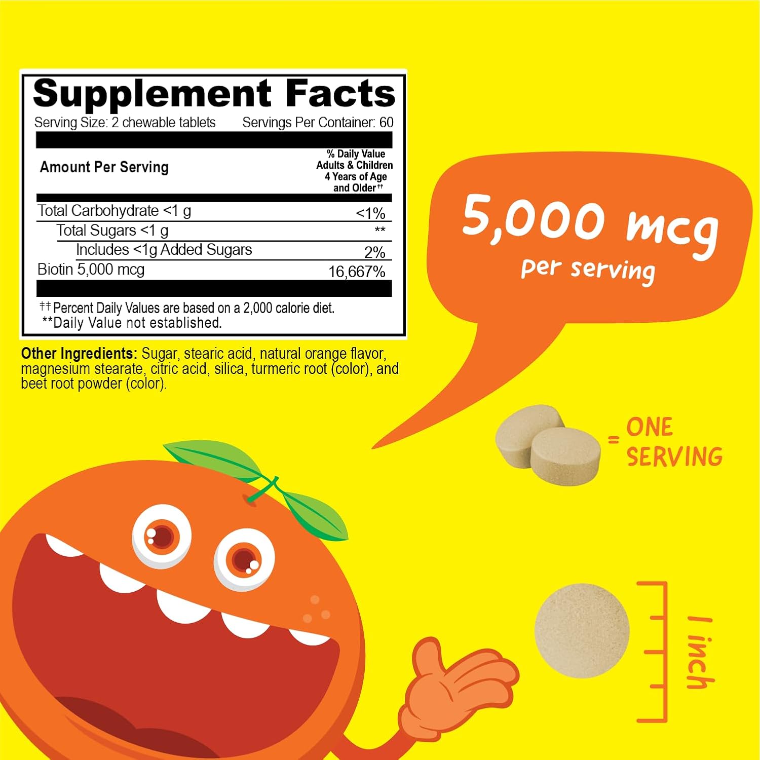 VitaWorks Kids Biotin 5000mcg Comprimidos Masticables - 120 uds