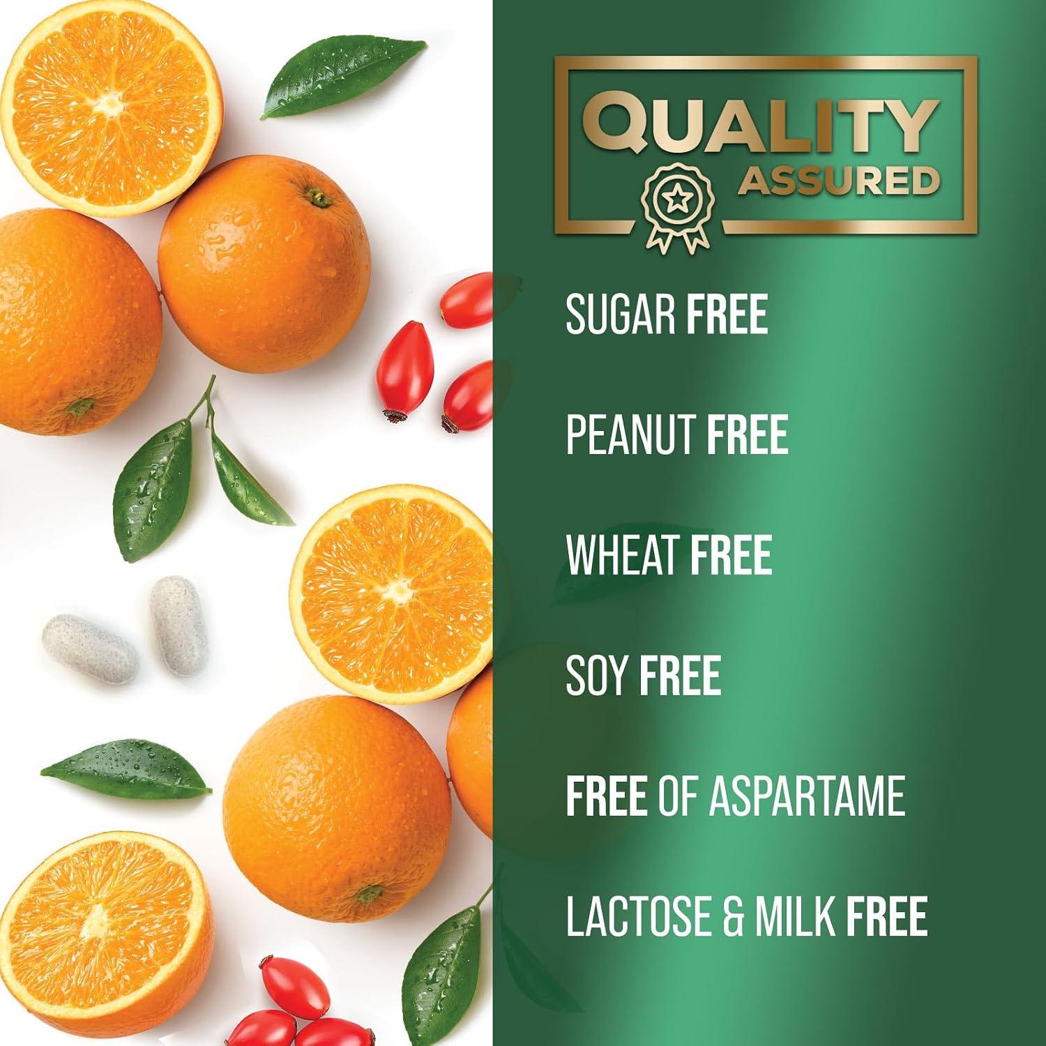 Vitamina C 1000 mg por ración Masticable - Sin Azúcar - Antioxidantes Extra - Suplemento Natural con Vitamina C y Escaramujo - Sabor Naranja - 60 Comprimidos