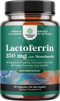 Lactoferrina 250mg y Monolaurina 1000mg - Complemento para la Salud Digestiva e Inmune - 60 Cápsulas