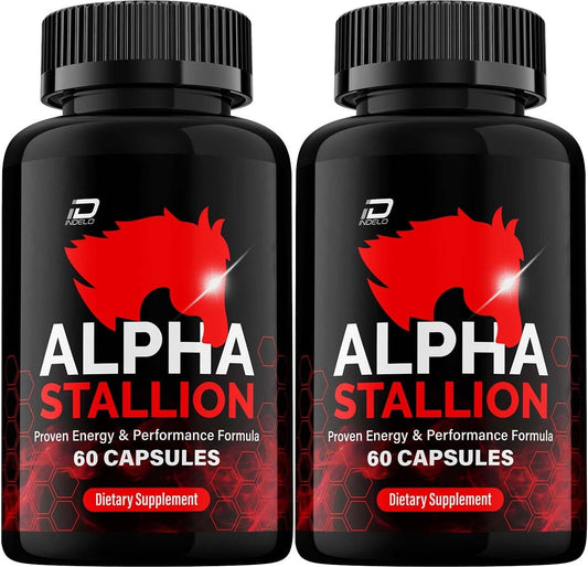 Alpha Stallion Cápsulas - Fórmula de Alto Rendimiento - 120 Cápsulas (2 Envases)