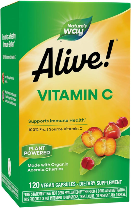 Alive! Organic Acerola Vitamin C - 120 Capsules