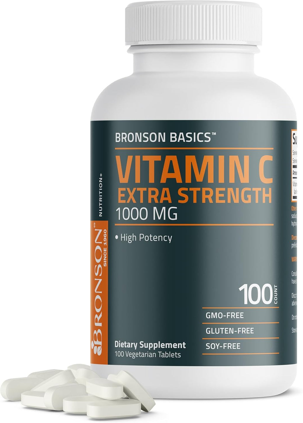 Bronson Vitamina C 1000 mg Extra Strength - 250 Comprimidos Vegetarianos