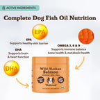 Natural Dog Company Masticables de Salmón Salvaje de Alaska para Perros - Suplemento de Omega 3 con EPA y DHA, 90 Unidades
