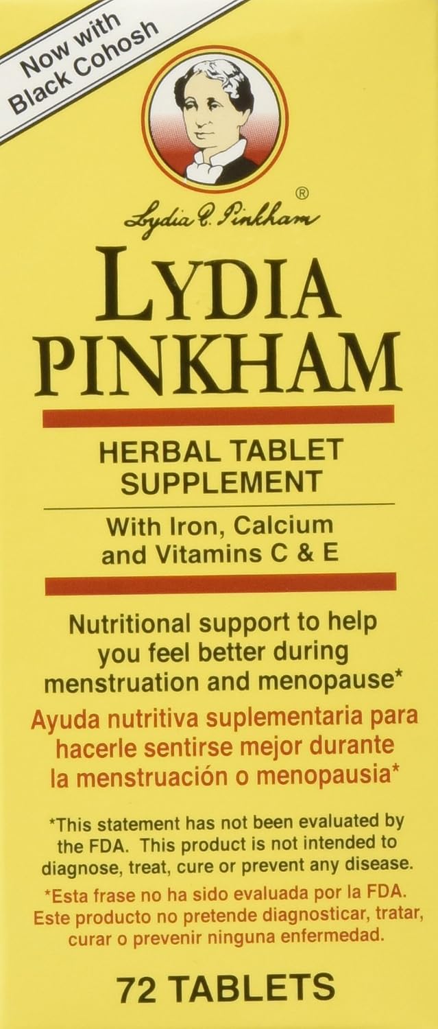 Lydia Pinkham Complemento Herbal en Comprimidos para Menstruación y Menopausia, 72 Comprimidos