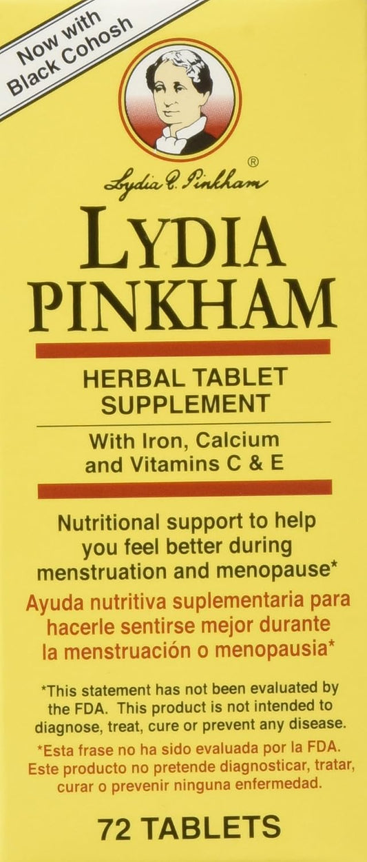 Lydia Pinkham Suplemento Herbal para Menstruación y Menopausia, 72 Comprimidos