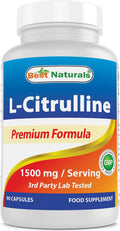Best Naturals L-Citrulline Cápsulas - 1500mg/ración - No Transgénico - Sin Gluten - 90 Cápsulas