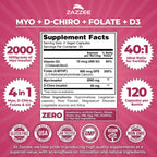 Myo & D-Chiro Inositol 40:1 con Vitamina D3 y Folato - 120 Cápsulas Veganas