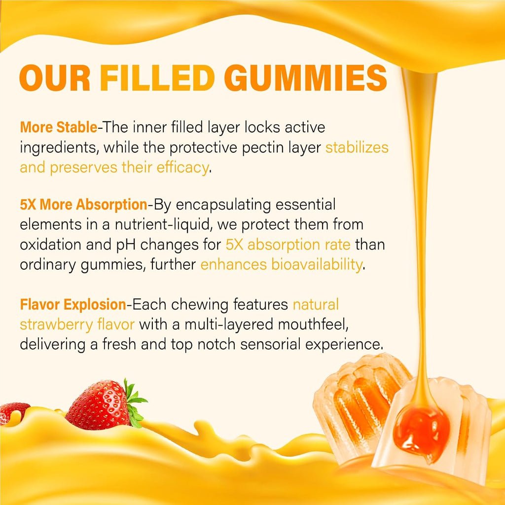 Gomitas de Vitamina C Liposomal 1000 mg para Adultos con Zinc, Saúco, Vitaminas A y E