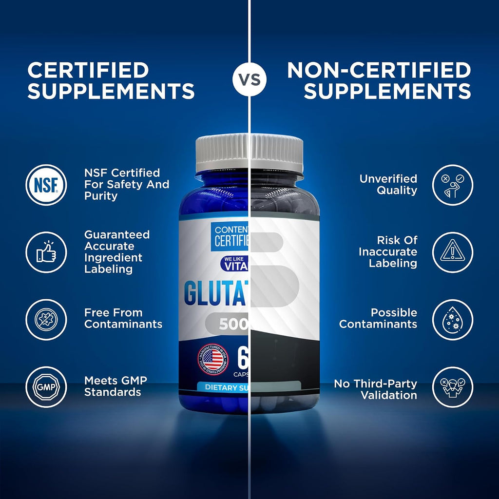 We Like Vitamins Glutatión Reducido 500 mg, 60 Cápsulas - Certificado NSF