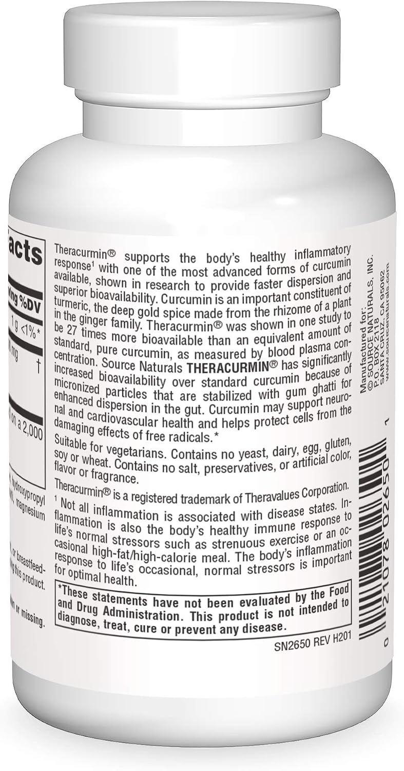 Source Naturals Theracurmin, 600 mg – 60 Vegetarian Capsules