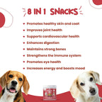 Multivitamínico para Perros 8 en 1 con Glucosamina y Aceite de Pescado – 90 Comprimidos Masticables Sabor Salmón