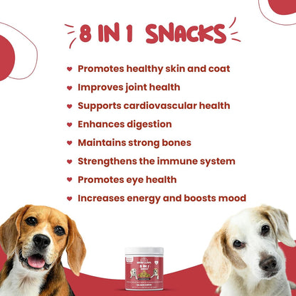 Multivitamínico para Perros 8 en 1 con Glucosamina y Aceite de Pescado – 90 Comprimidos Masticables Sabor Salmón – Image 5