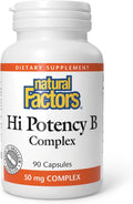 Natural Factors Hi Potency B Complex - Complejo B de Alta Potencia - 90 Cápsulas