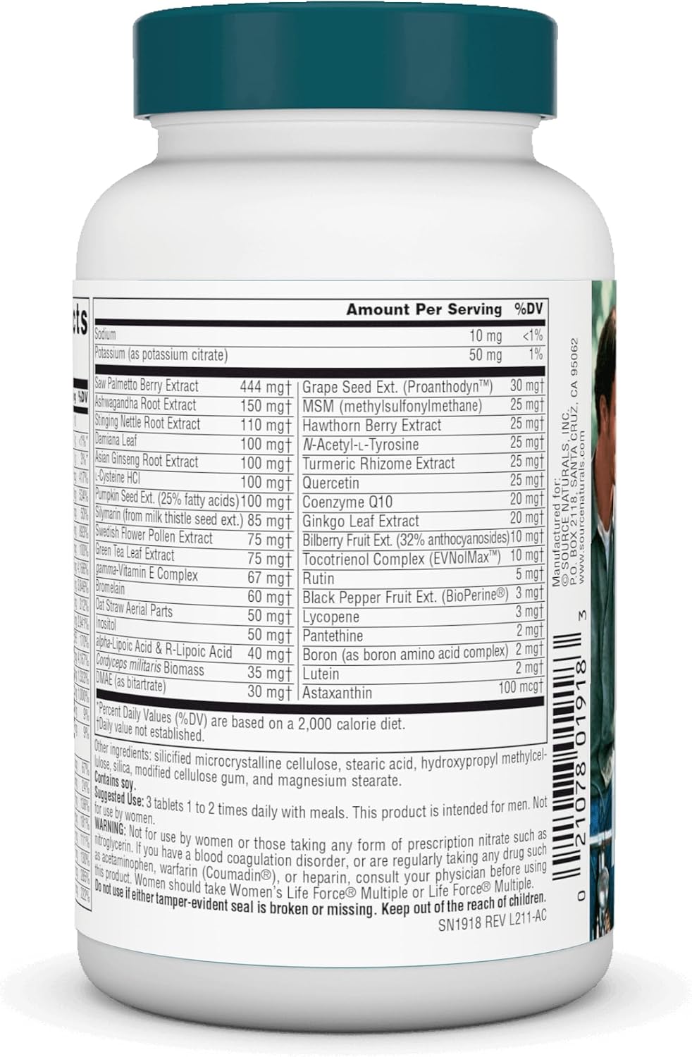 Source Naturals Men's Life Force Multivitamínico para Hombres - 45 Comprimidos