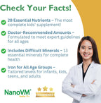 NanoVM Senior 71+ Multivitamin Powder - 14 Vitaminas y 13 Minerales, Sin Alérgenos, Bajo en Carbohidratos, 275g