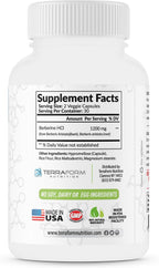 Berberina HCL 1200mg - 60 Cápsulas - TerraForm Nutrition