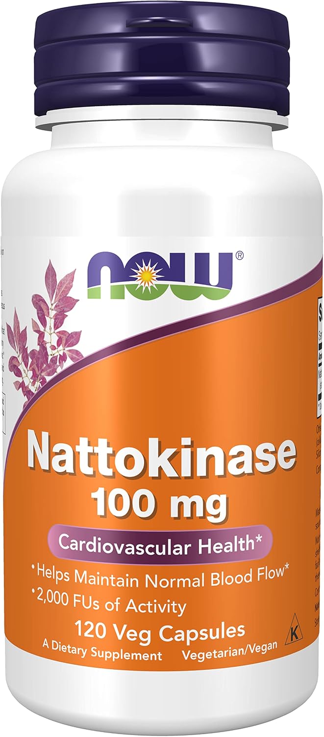 NOW Foods Nattokinase 100 mg 120 VegiCaps (Paquete de 2)
