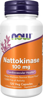 NOW Foods Nattokinase 100 mg 120 VegiCaps (Paquete de 2)
