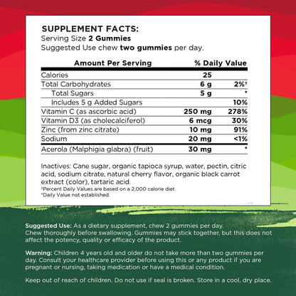 Swanson Immune Boost Gominolas con Acerola, Zinc, Vitamina C y D - 60 Gominolas Sabor Cereza – Image 4