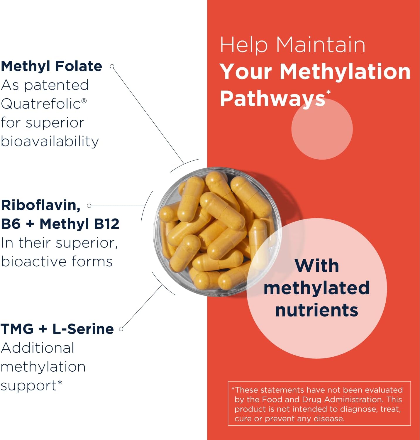 Designs for Health Homocysteine Supreme - Vitaminas B Metiladas con Riboflavina, B6, B12, Folato, L-Serina y TMG - Apoyo para el Corazón y el Cerebro (60 Cápsulas)