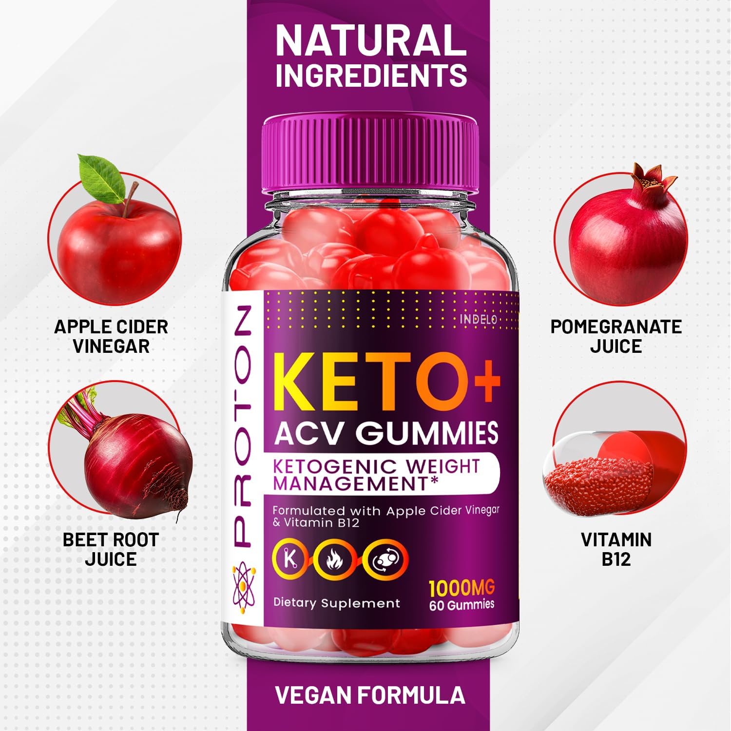 Proton Keto ACV Gummies Advanced (3 Paquetes) - 180 Gomitas